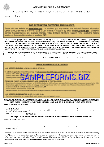 Form DS-11 pdf free